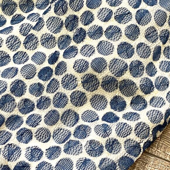 Weston Wear Anthropologie Dress Frothed Dot Blue White Sz S Retro Fit & Flare - Picture 6 of 8